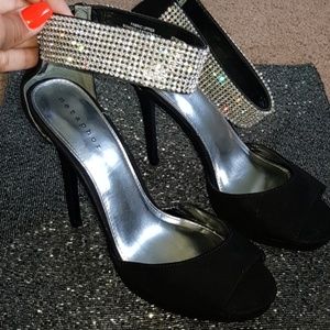 Diamond Rhinestone Cuffed Heels Size 9.5
